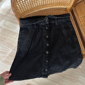 Anthropologie Black Denim Skirt